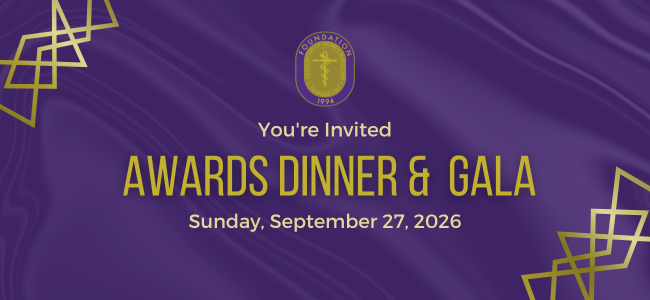 Banner with text, " Your invited, Awards Dinner & Gala, Sunday, September 27, 2026