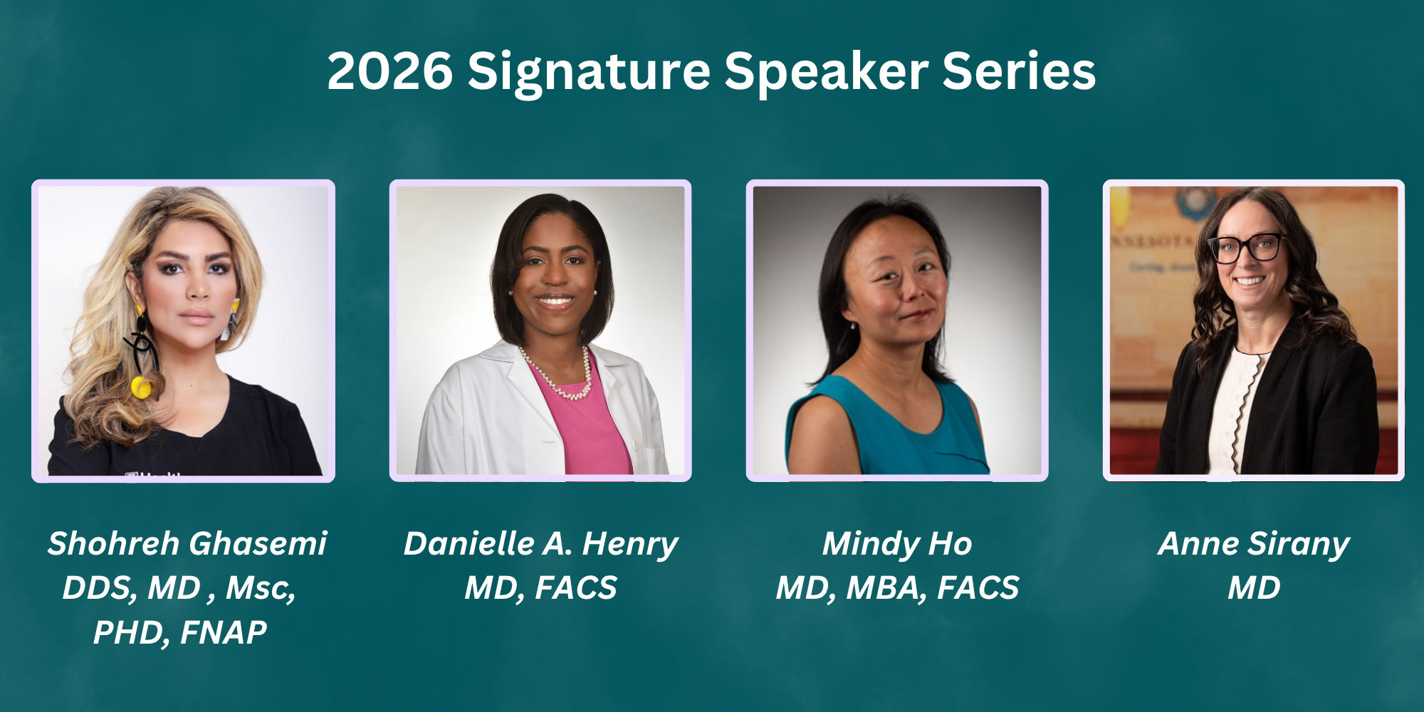 Announcement of Cohort for 2026 Signature Speaker Series