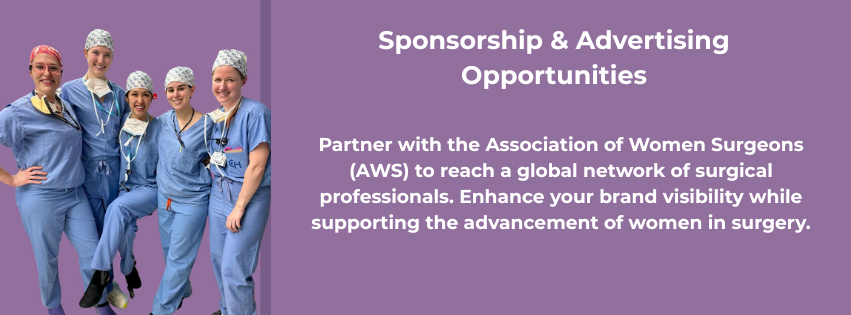 Sponsorship and Advertising and a photo of women surgeons